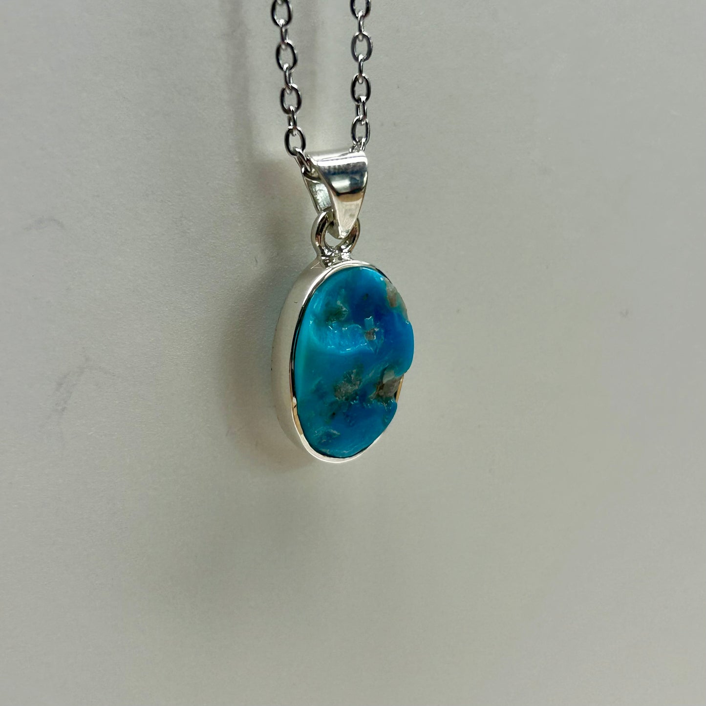 Sleeping Beauty Terquoise Oval Pendant