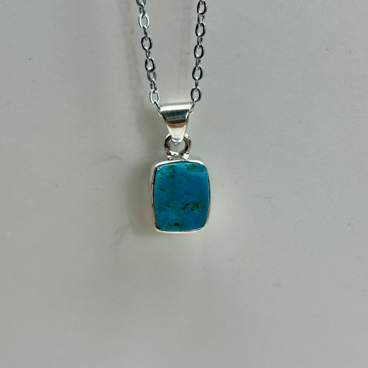 Sleeping Beauty Terquoise Square Pendant