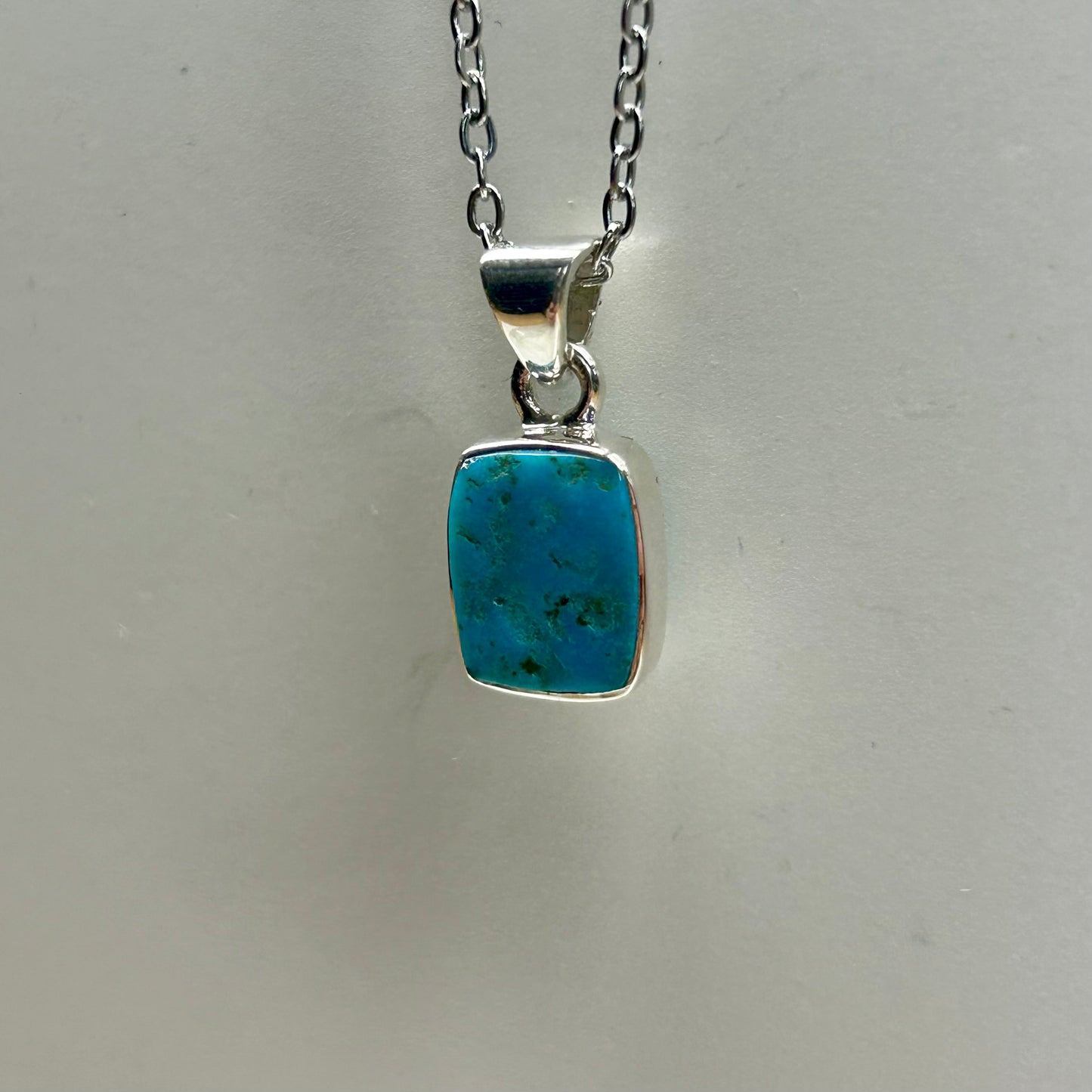 Sleeping Beauty Terquoise Square Pendant