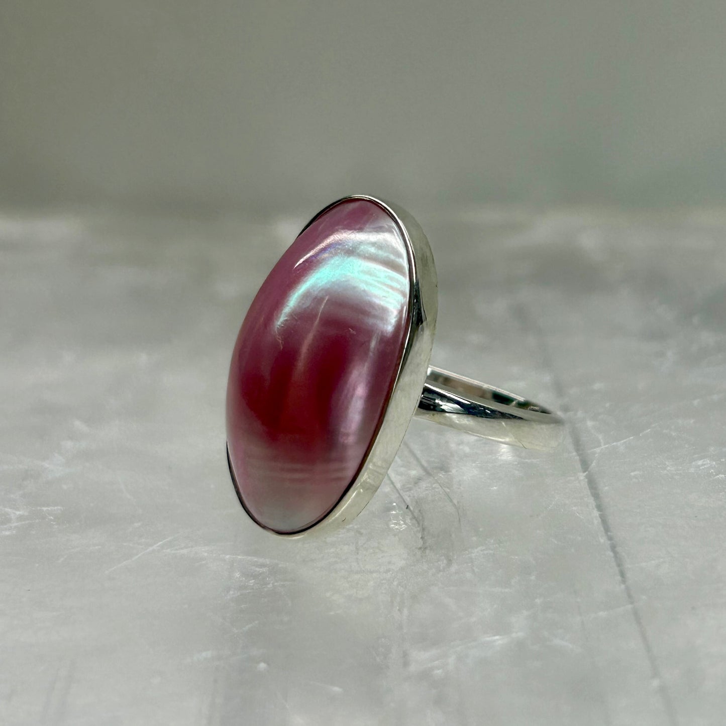 Pink Shell (Size R/S) Ring