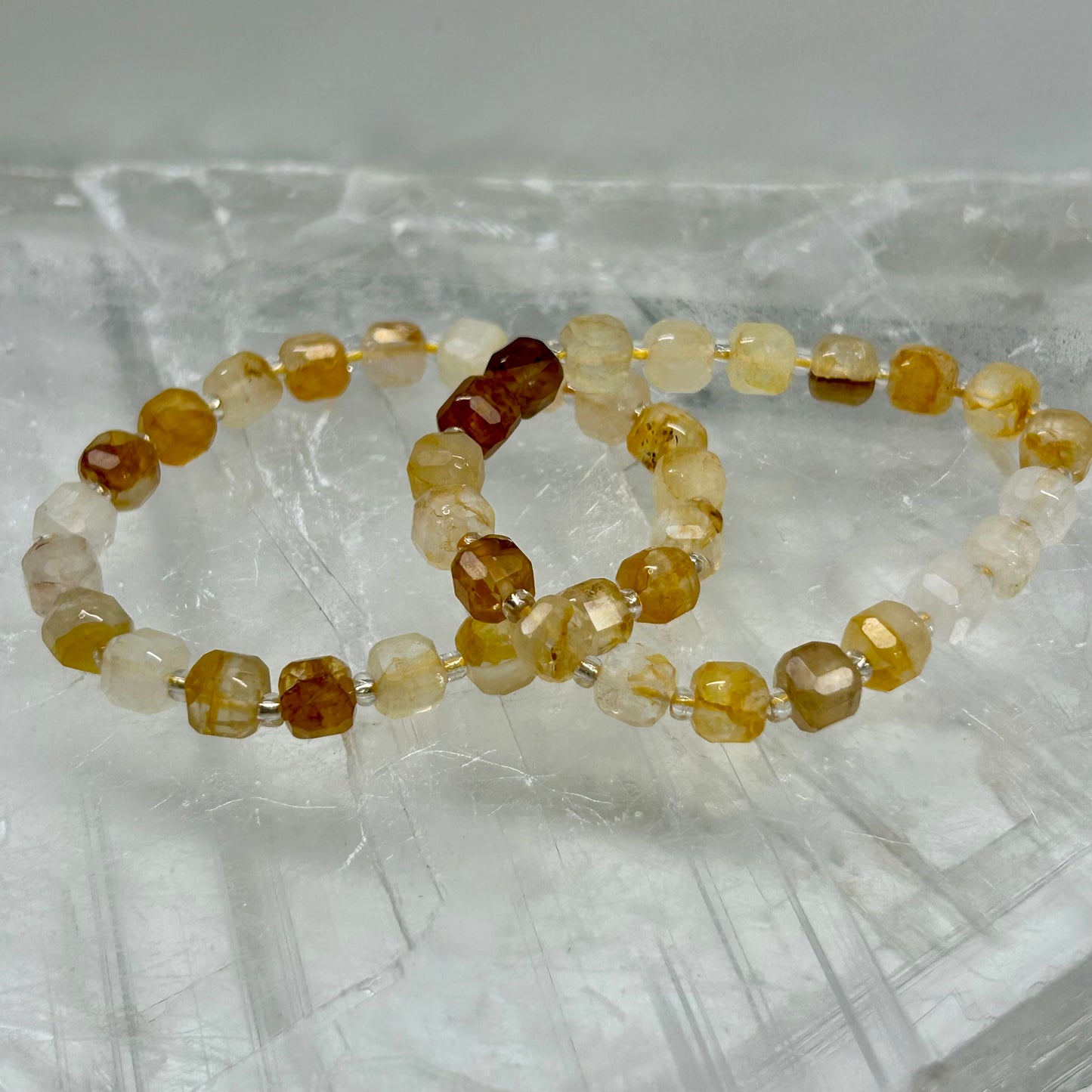 Fire Quartz Cubed Bracelets