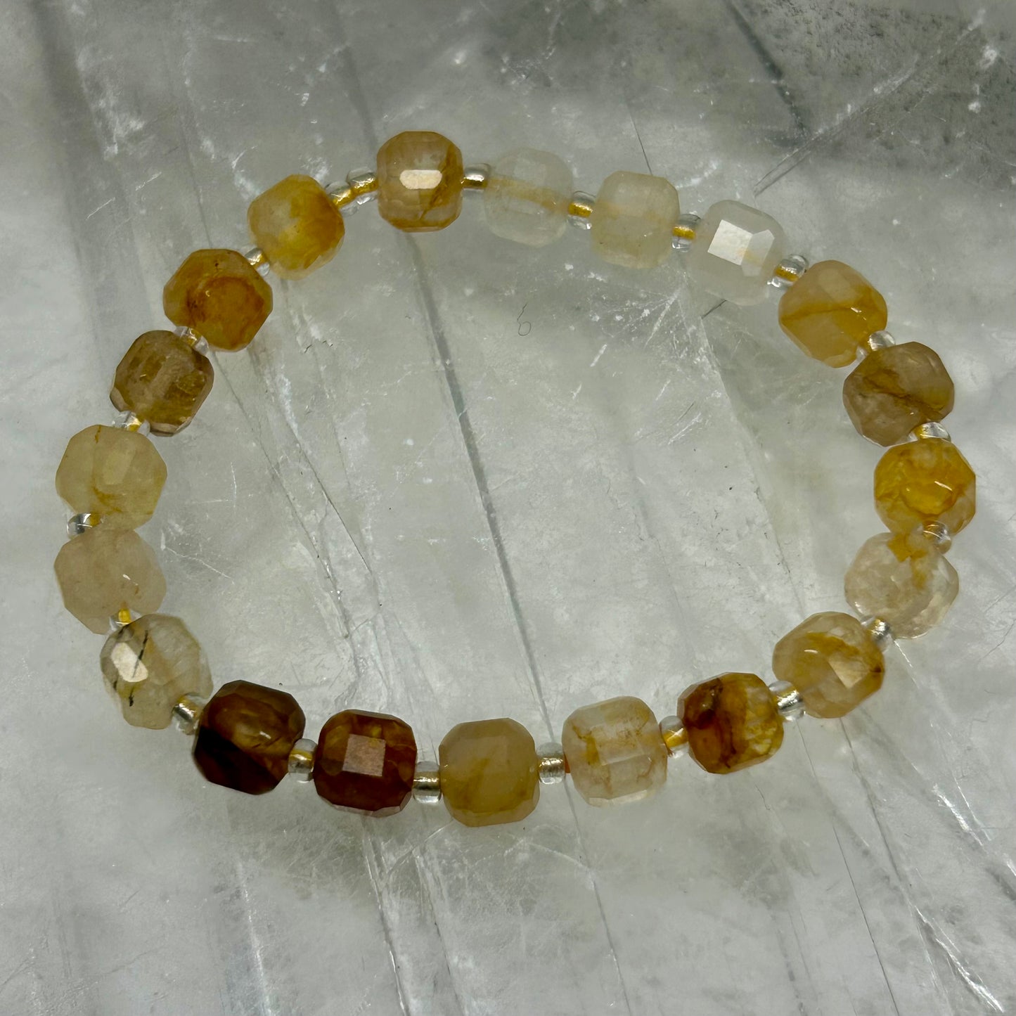 Fire Quartz Cubed Bracelets