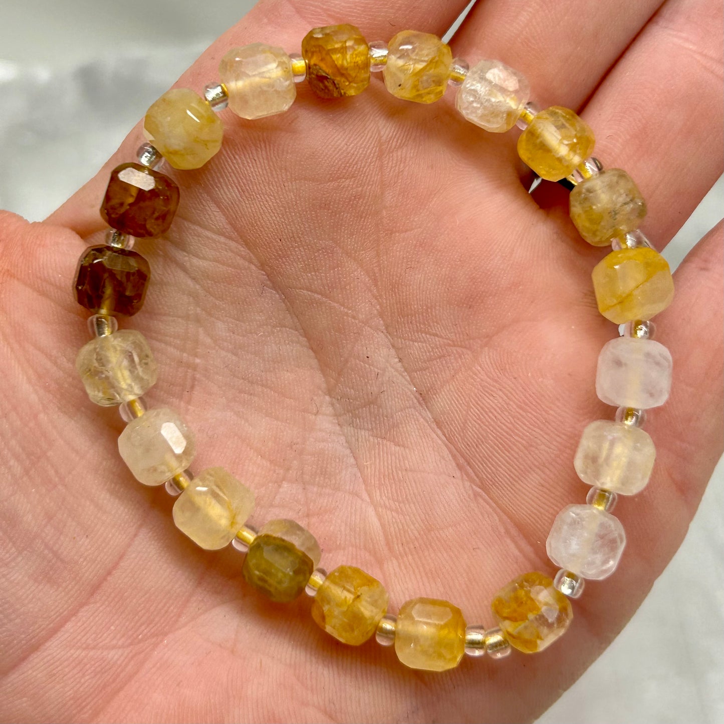 Fire Quartz Cubed Bracelets