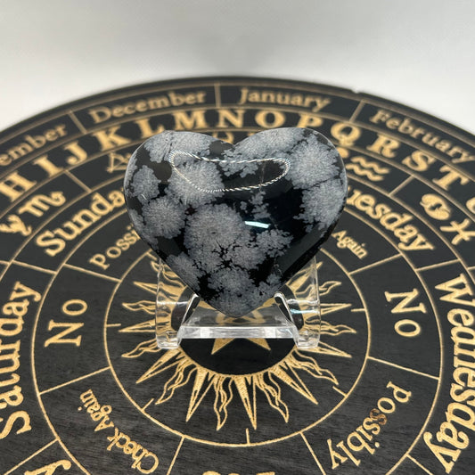 Snow Flake Obsidian Hearts