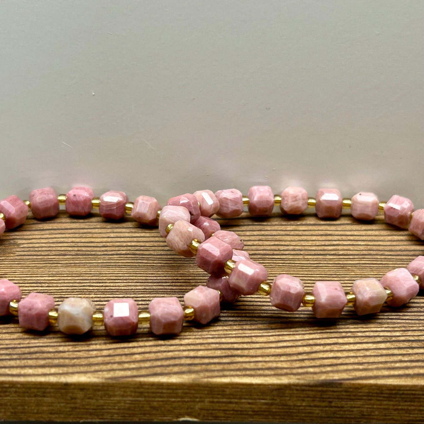 Rhodonite Cubed Bracelets