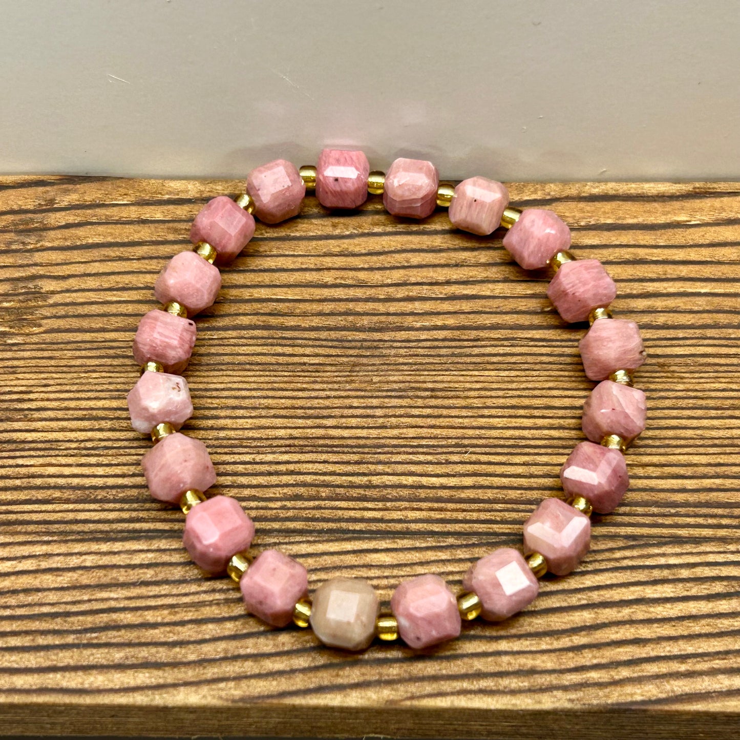 Rhodonite Cubed Bracelets