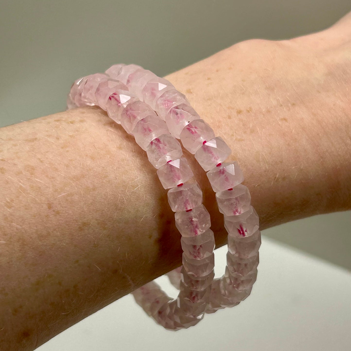 Rose Quartz Faceted Bracelets