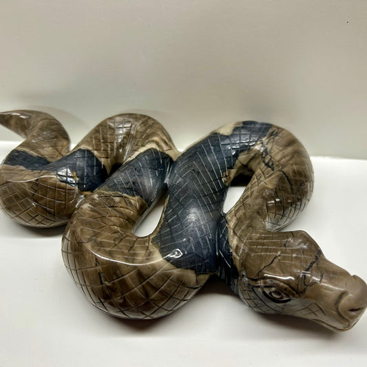 Volcano Agate Snake Carving