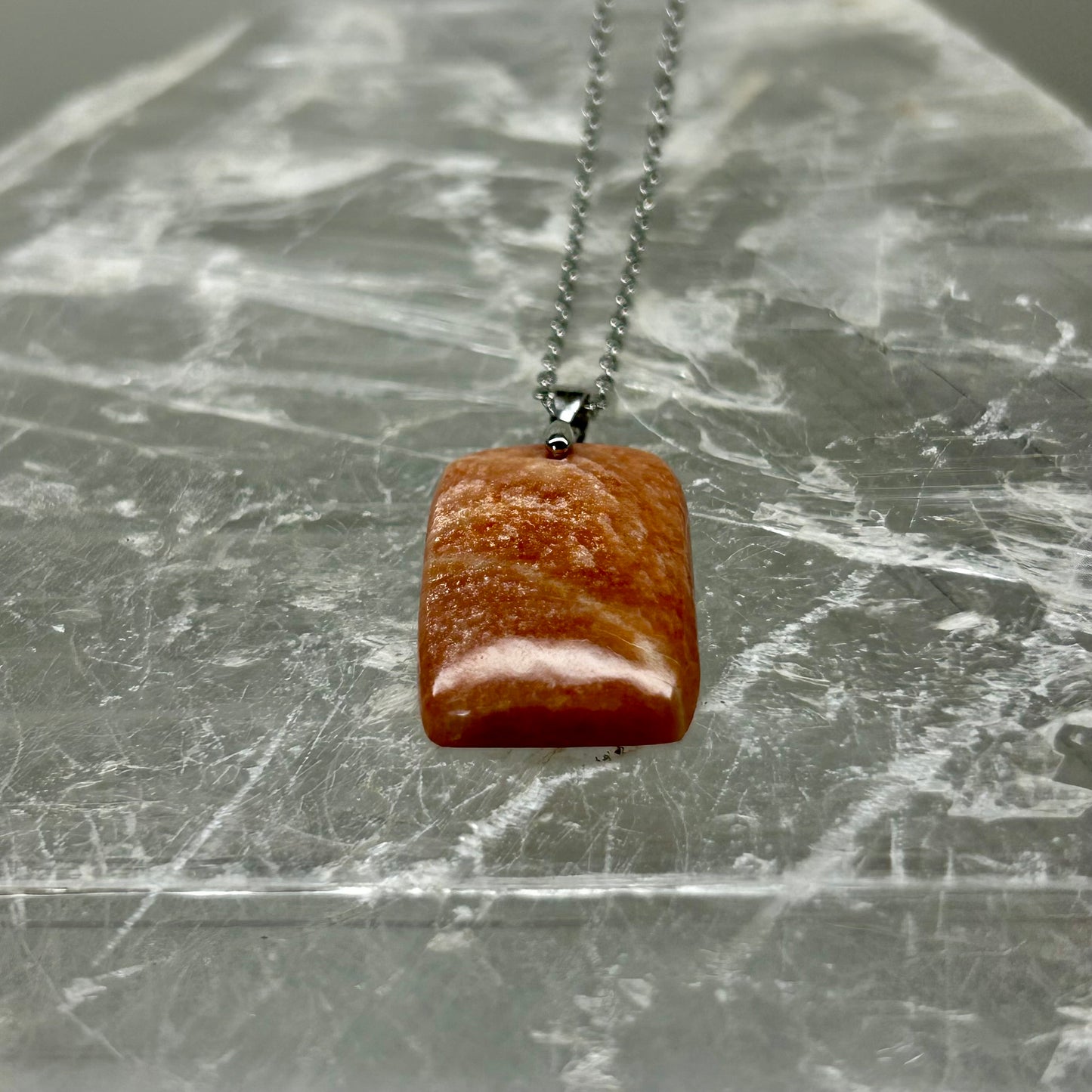 Peach MoonStone 925 Pendant (55)