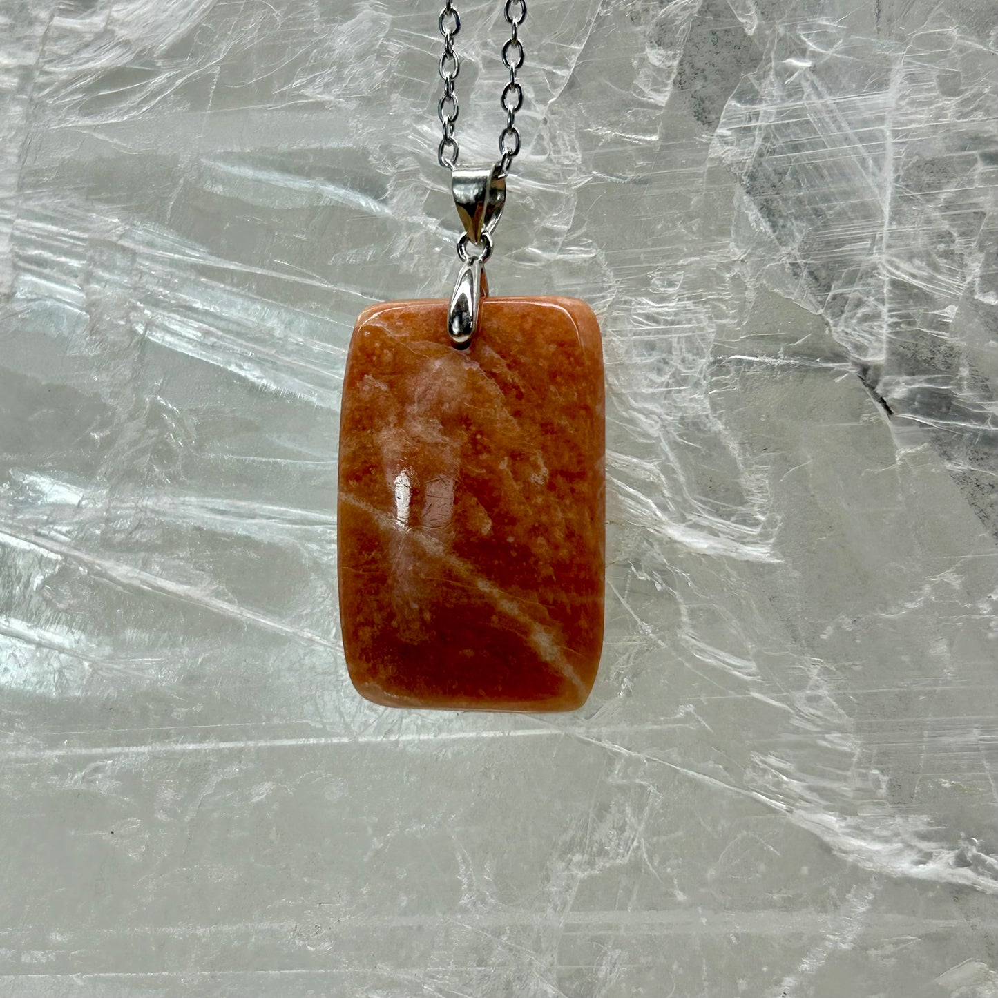 Peach MoonStone 925 Pendant (55)