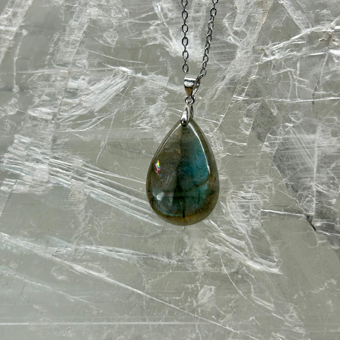 Labradorite 925 Pendant (Tear Drop )