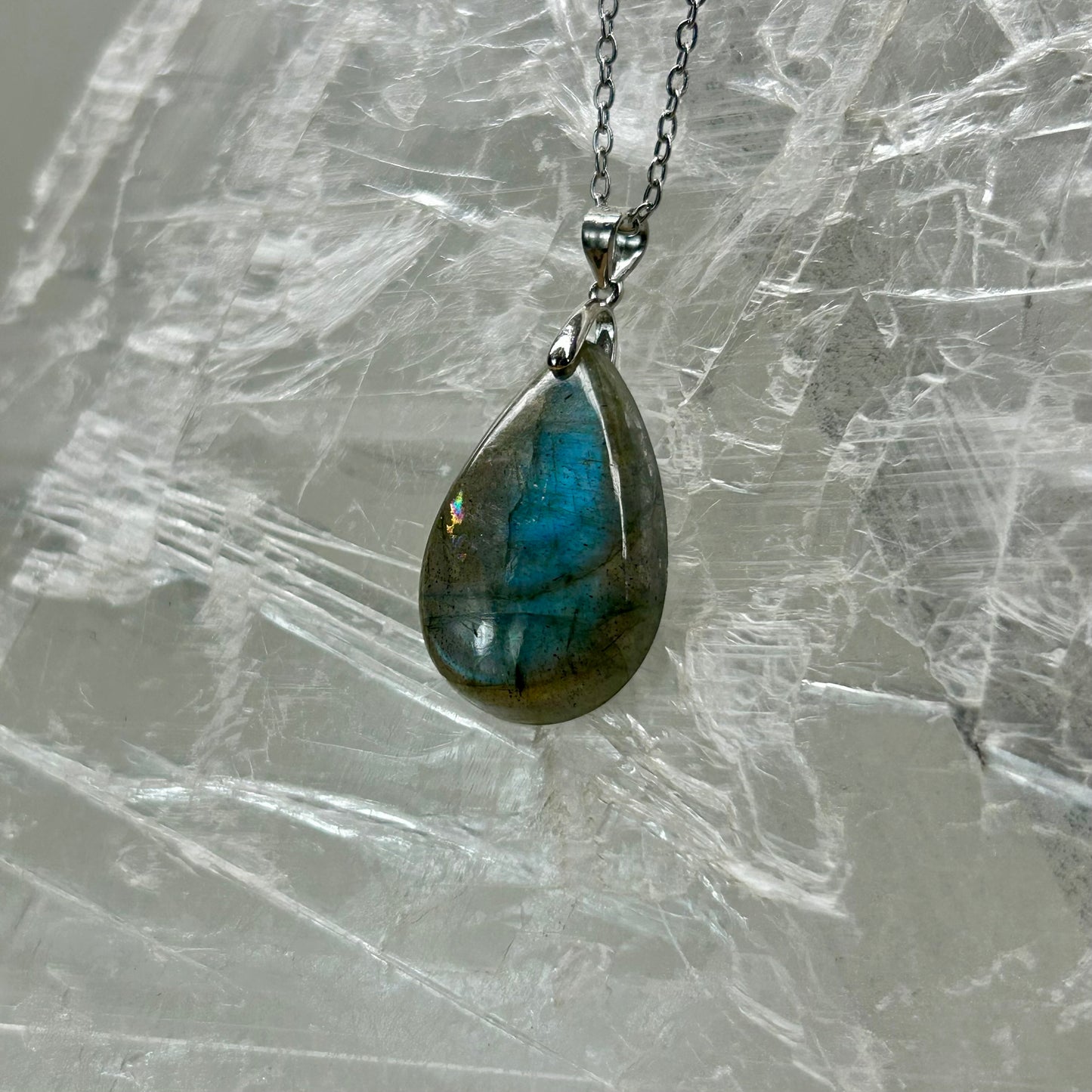 Labradorite 925 Pendant (Tear Drop )