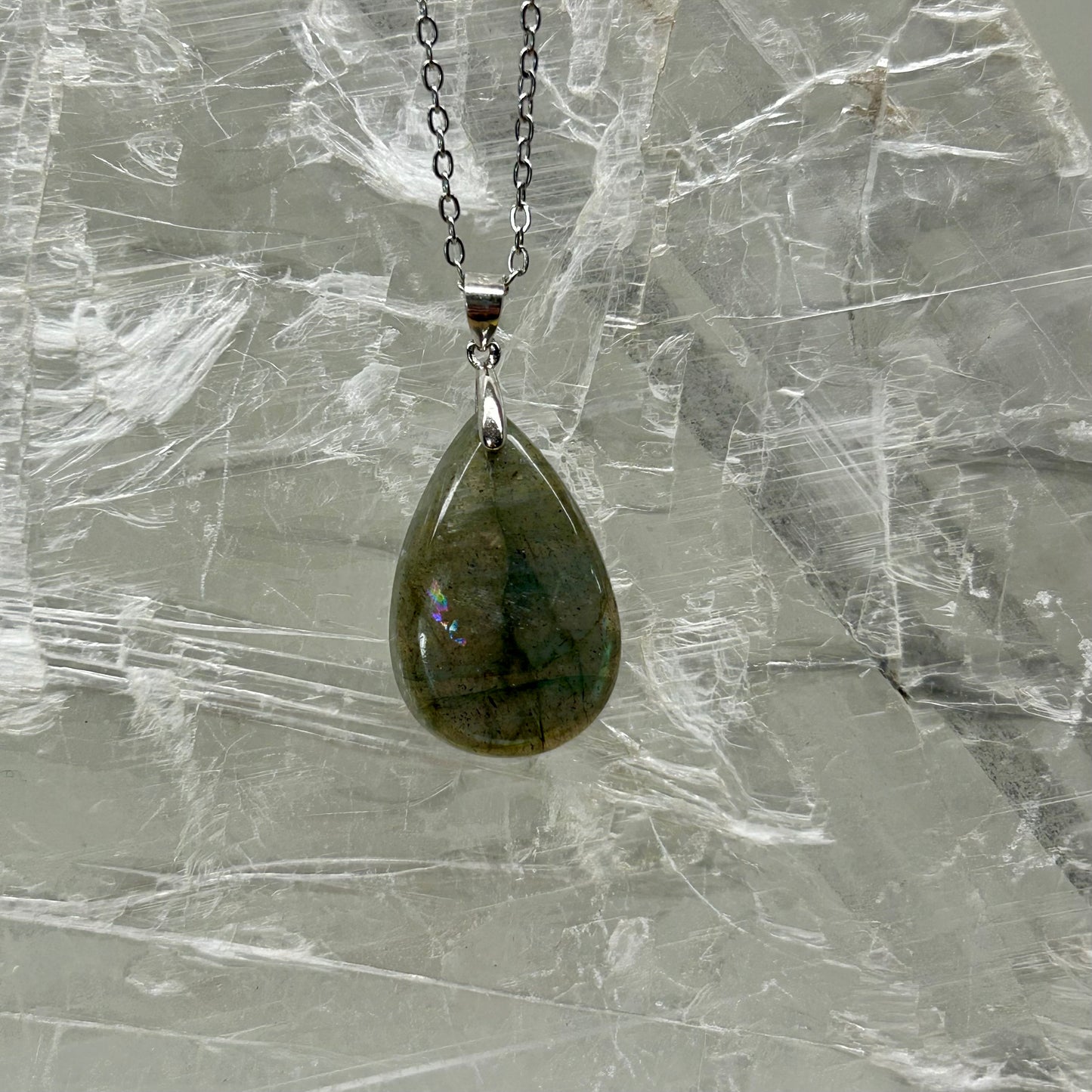 Labradorite 925 Pendant (Tear Drop )