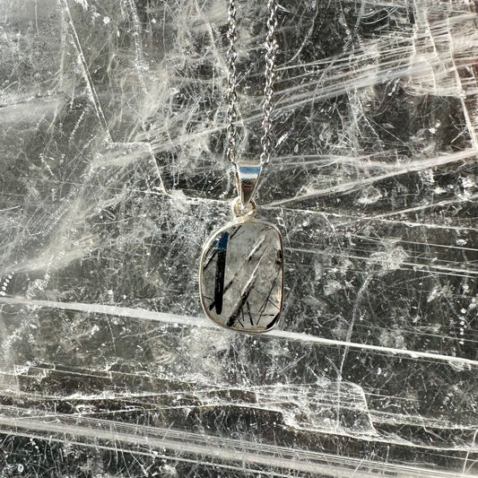 925 Quartz & Tormaline Pendant