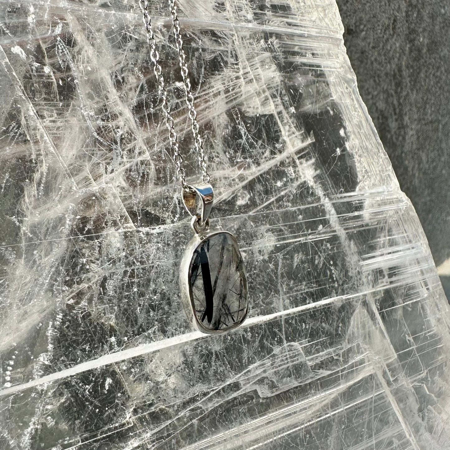 925 Quartz & Tormaline Pendant