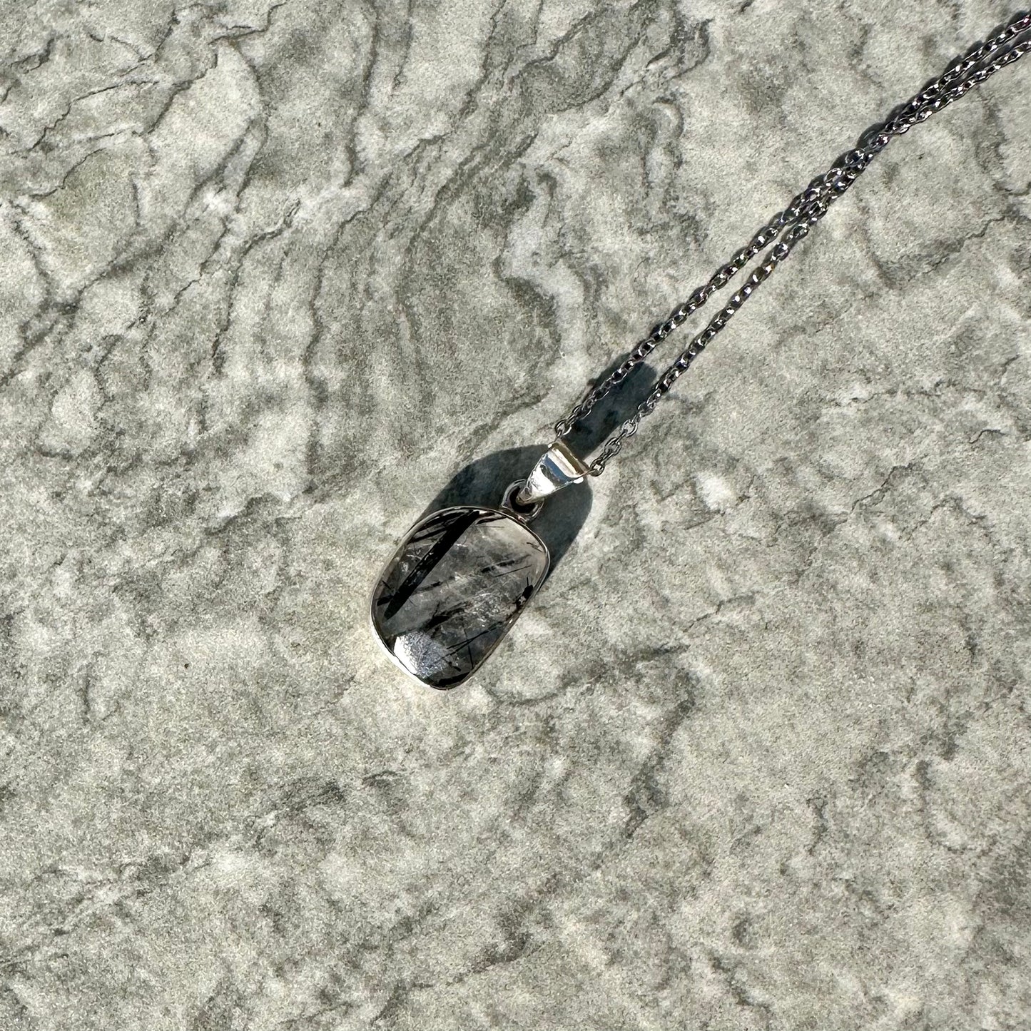 925 Quartz & Tormaline Pendant
