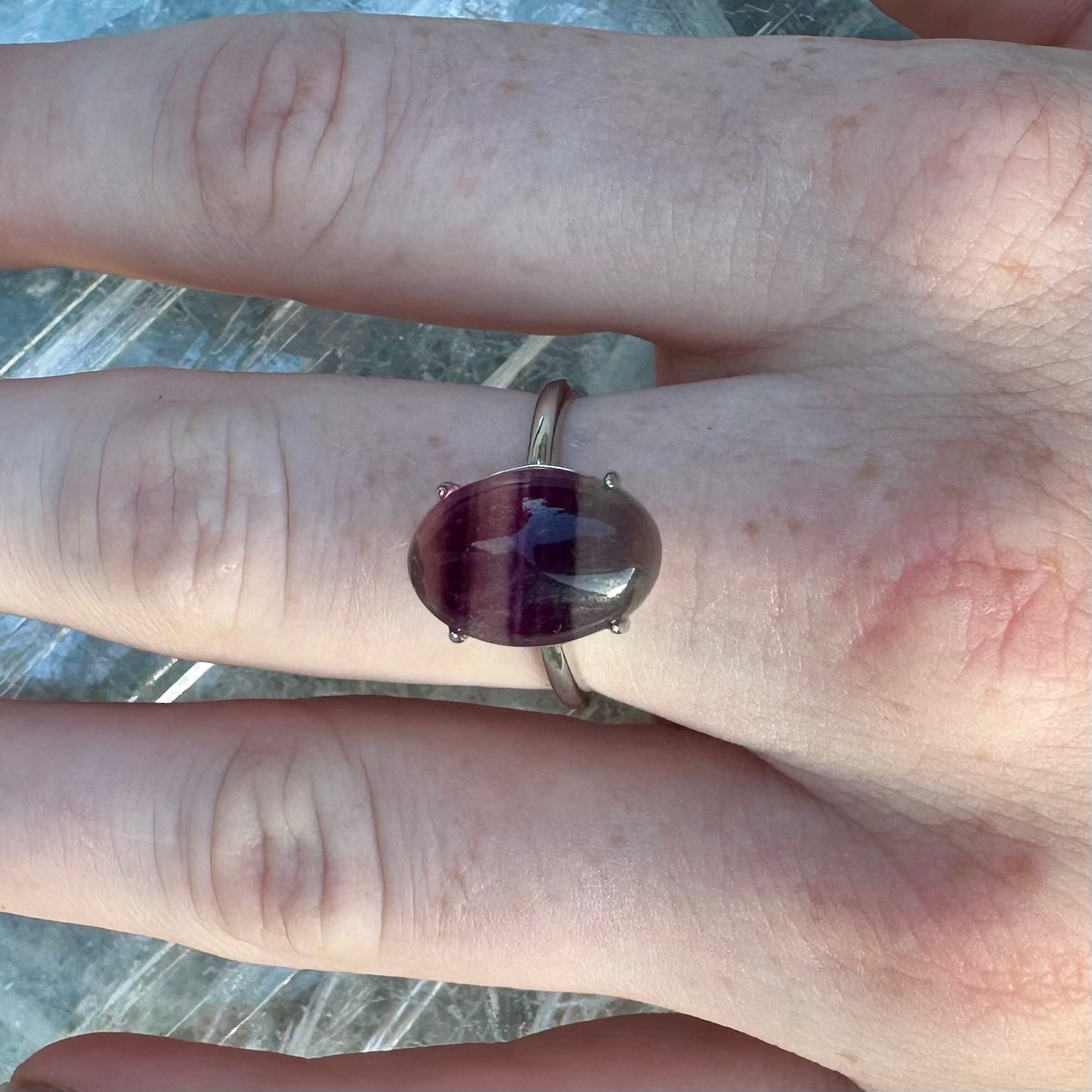 Adjustable Fluorite 925 Rings Style 2