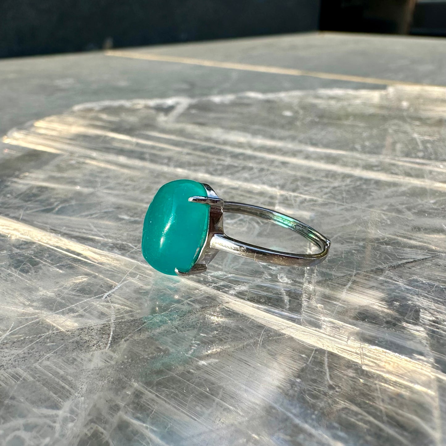 Adjustable Amazonite  925 Rings