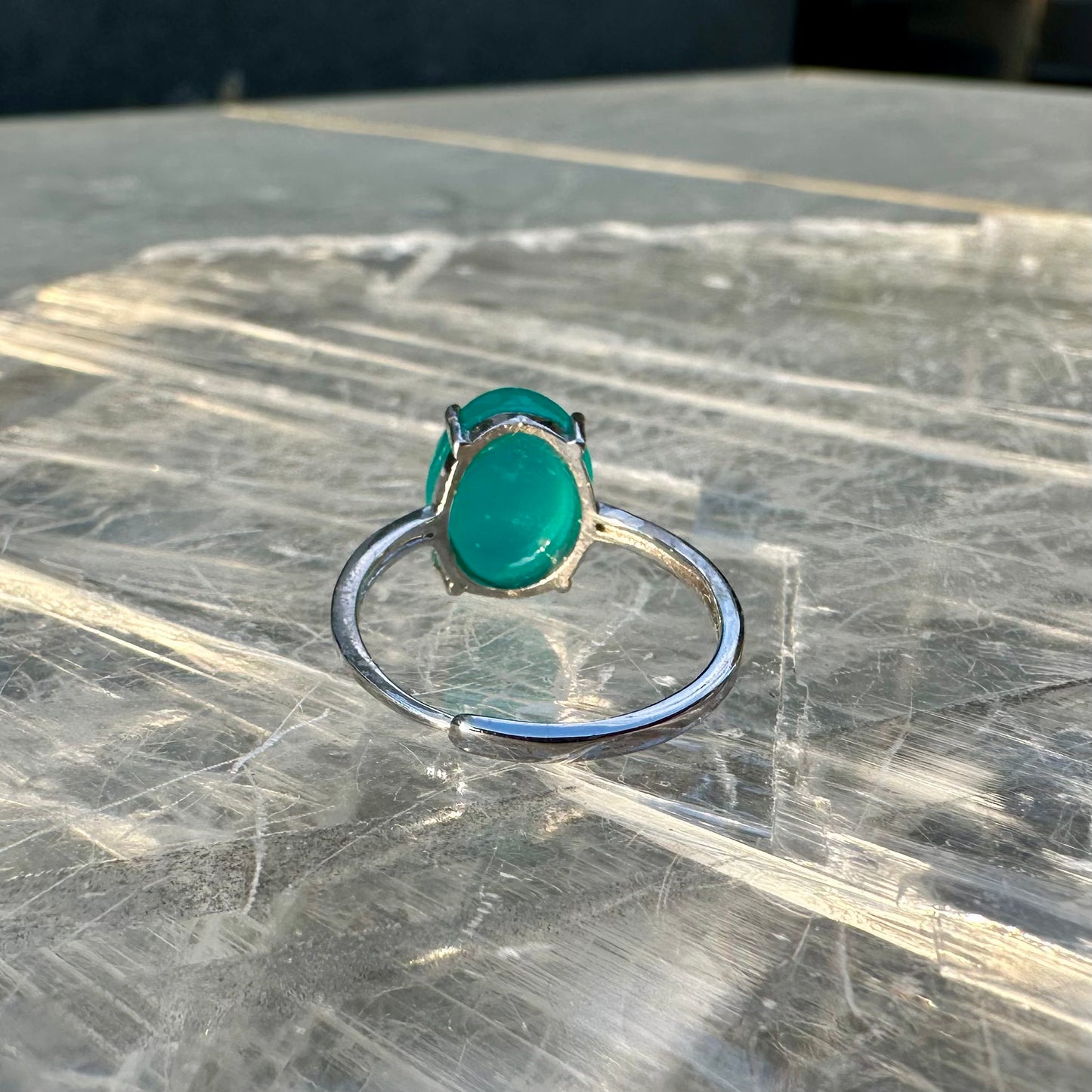 Adjustable Amazonite  925 Rings