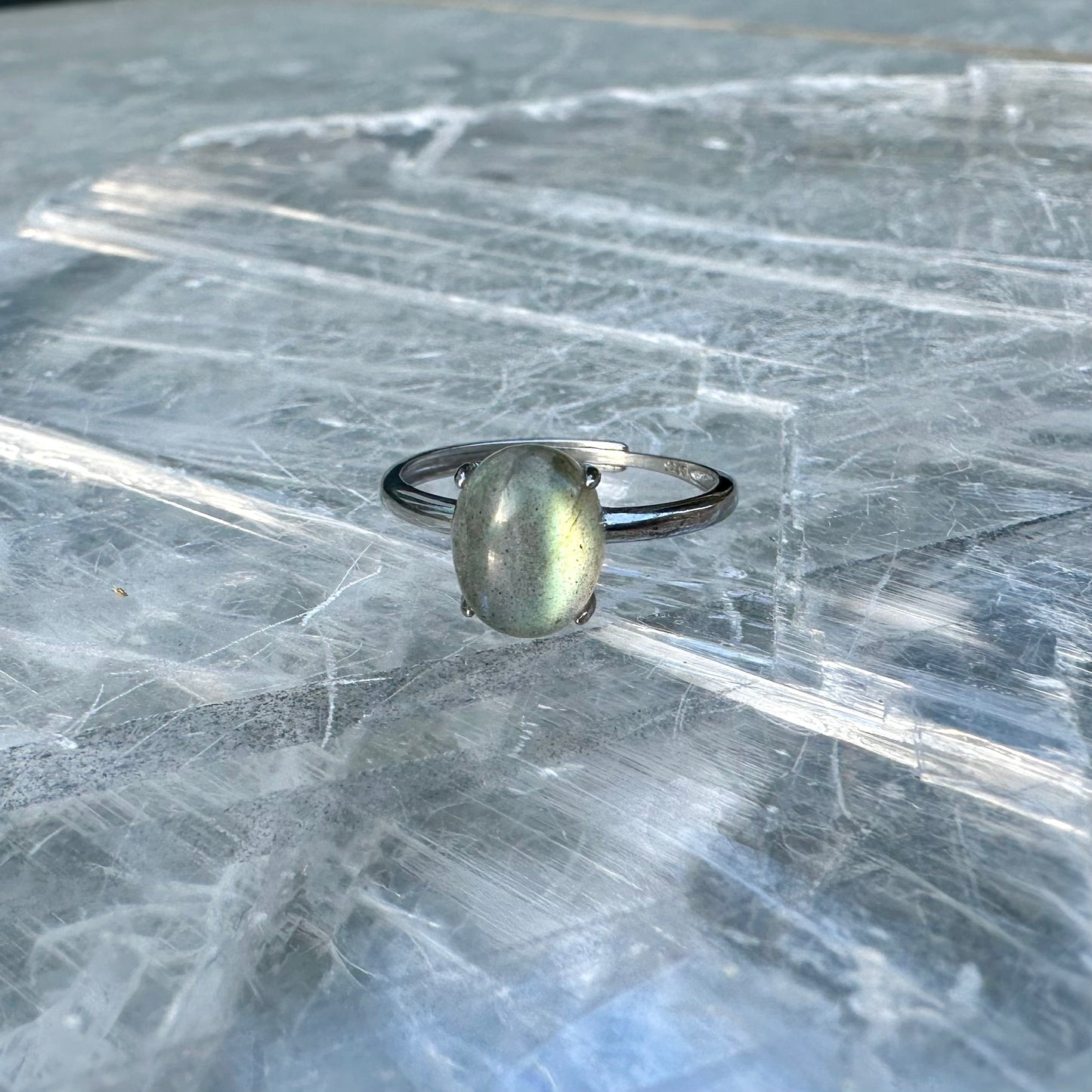 Adjustable Labradorite 925 Ring