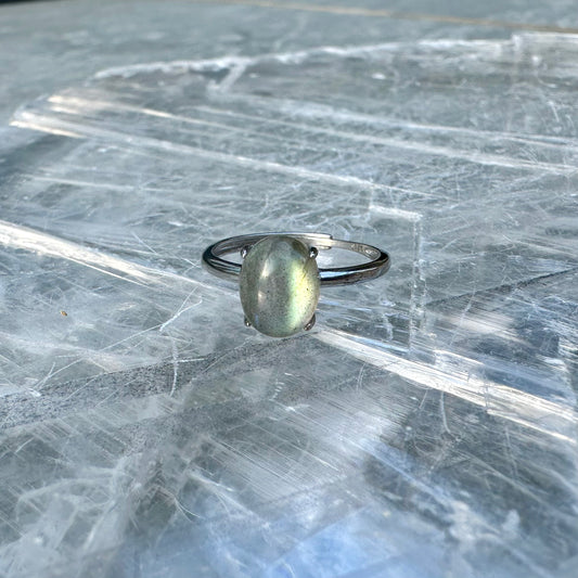 Adjustable Labradorite 925 Ring