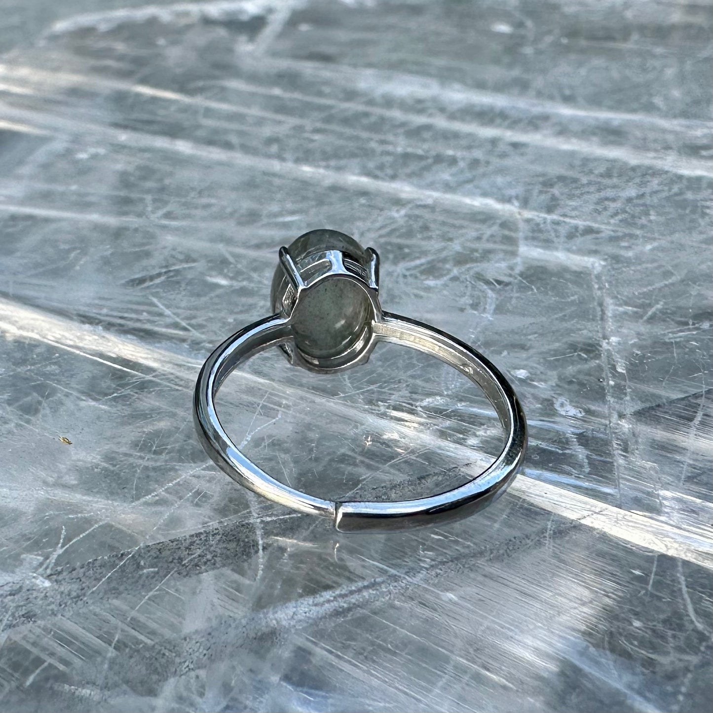Adjustable Labradorite 925 Ring