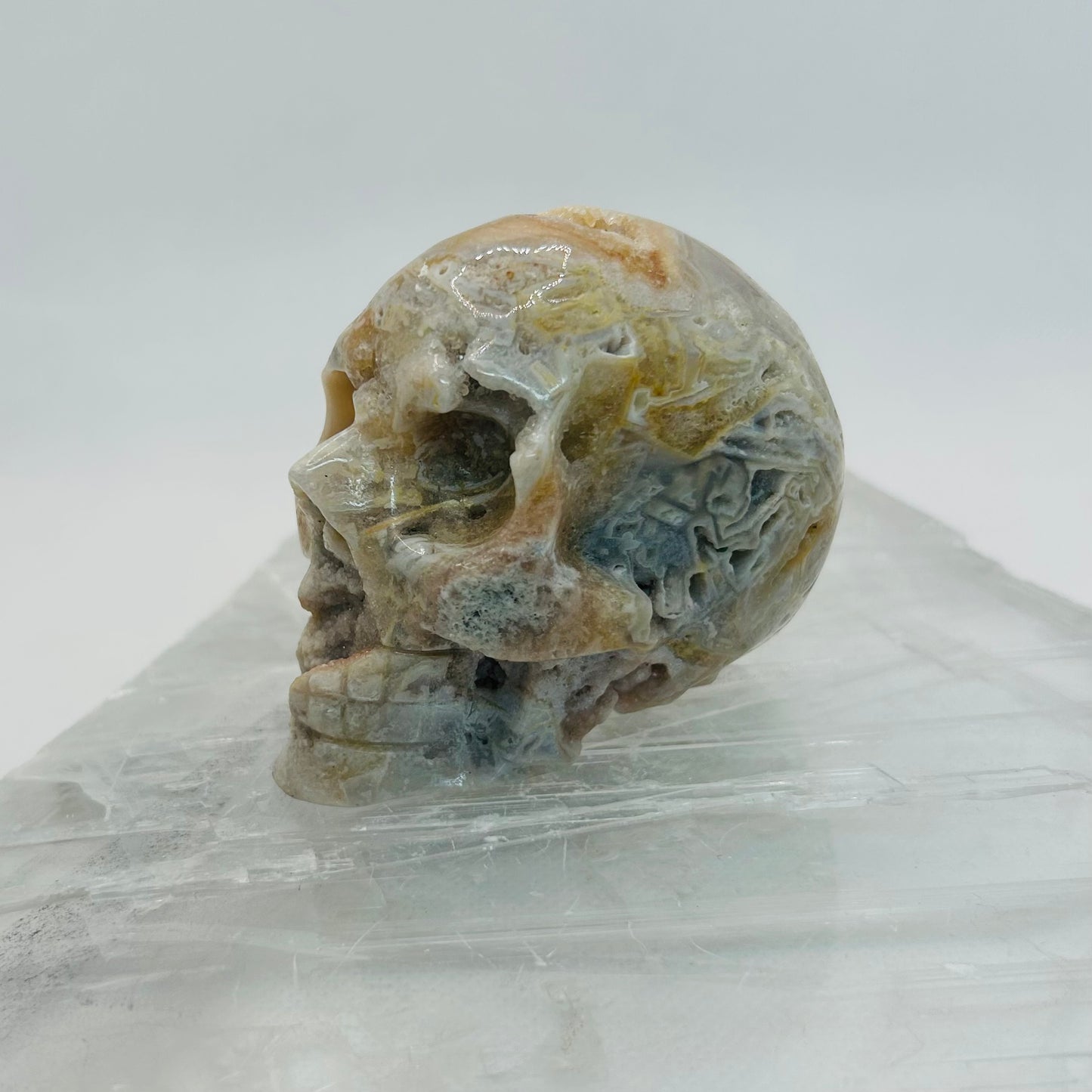 Pink Amethyst Crystal Skull 11cm