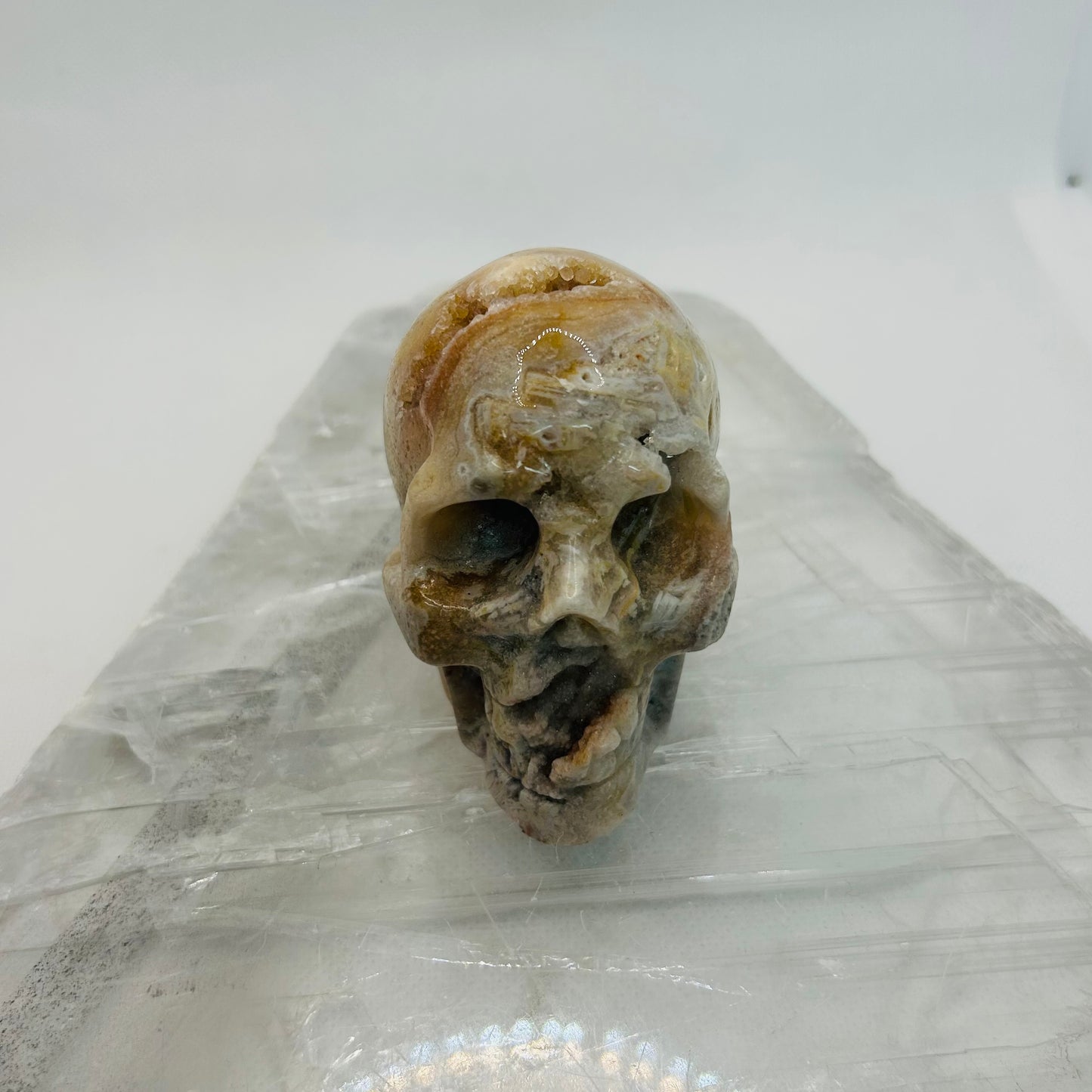 Pink Amethyst Crystal Skull 11cm
