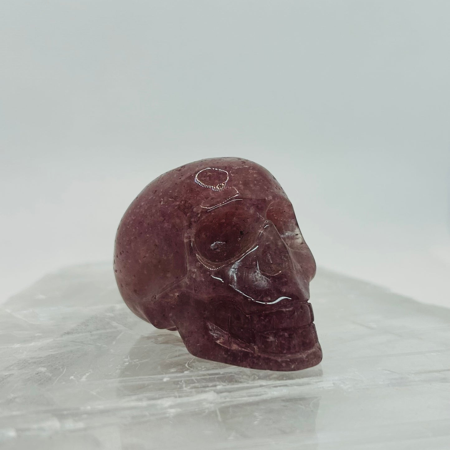 Strawberry Quartz Crystal Skull - 5cm