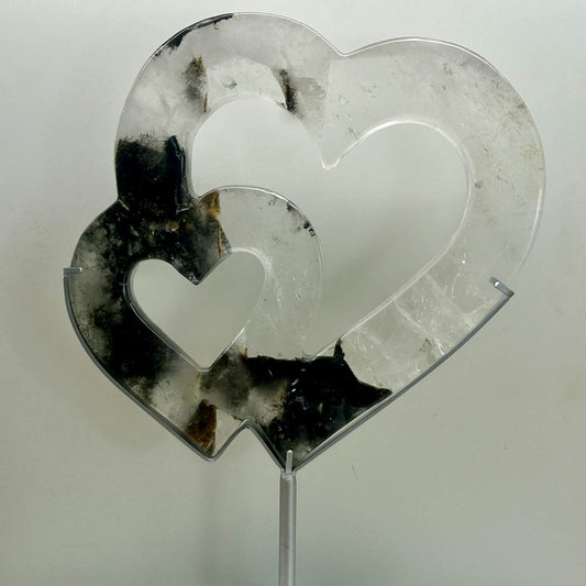 Garden Quartz & Ritual Hearts On Stand