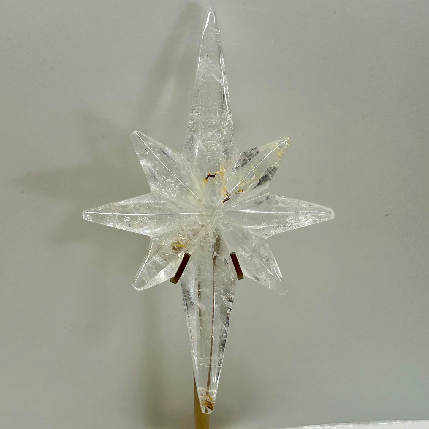 Clear Quartz Star On Stand