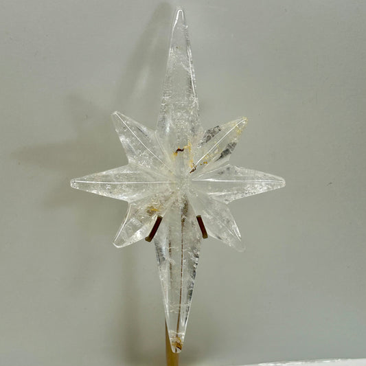Clear Quartz Star On Stand