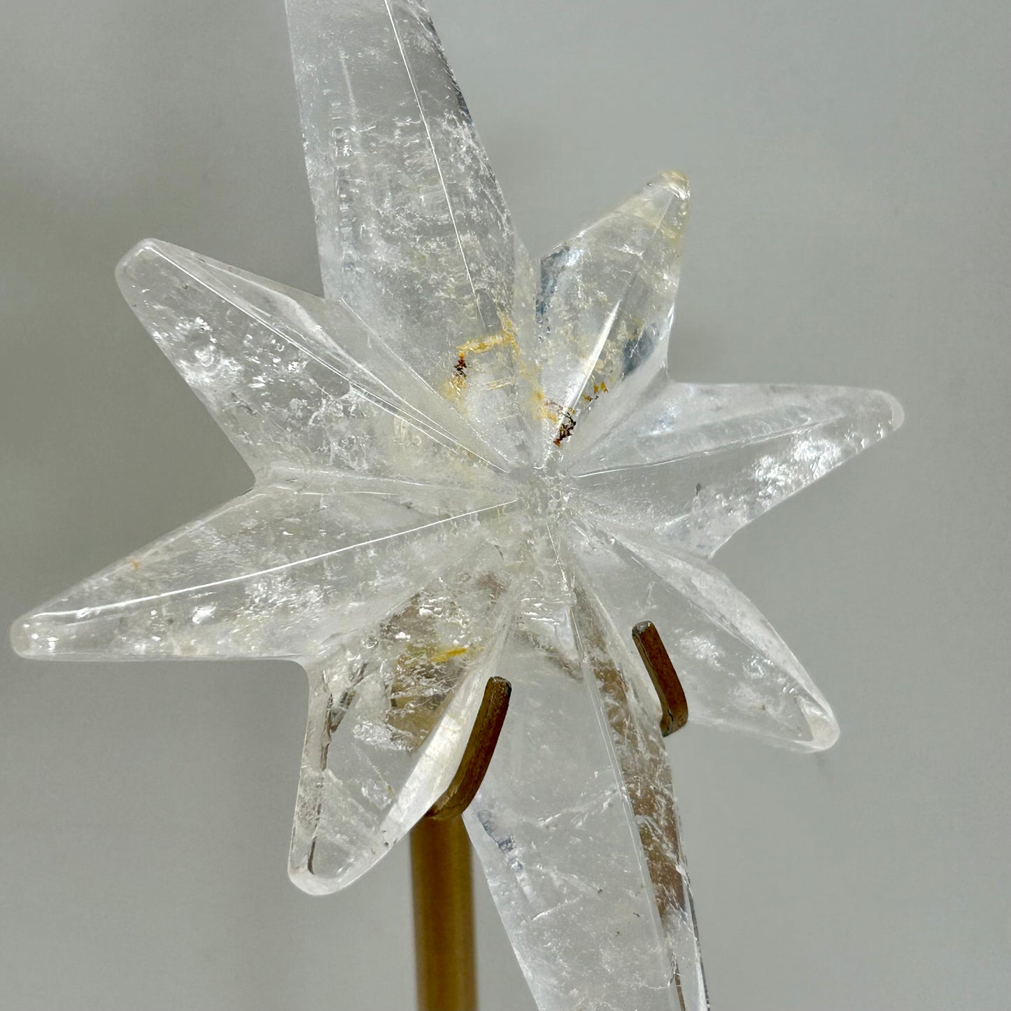 Clear Quartz Star On Stand
