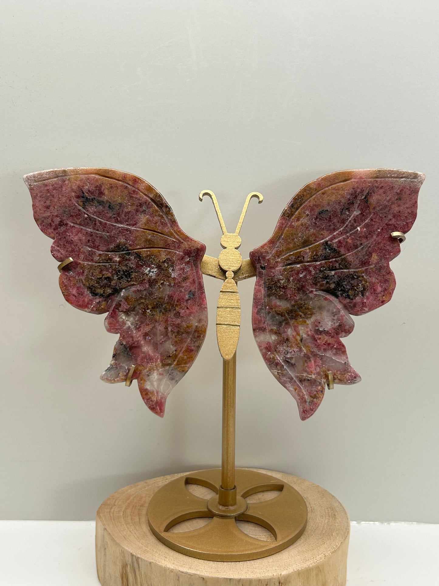 Cherry Rhodonite Butterfly Wings