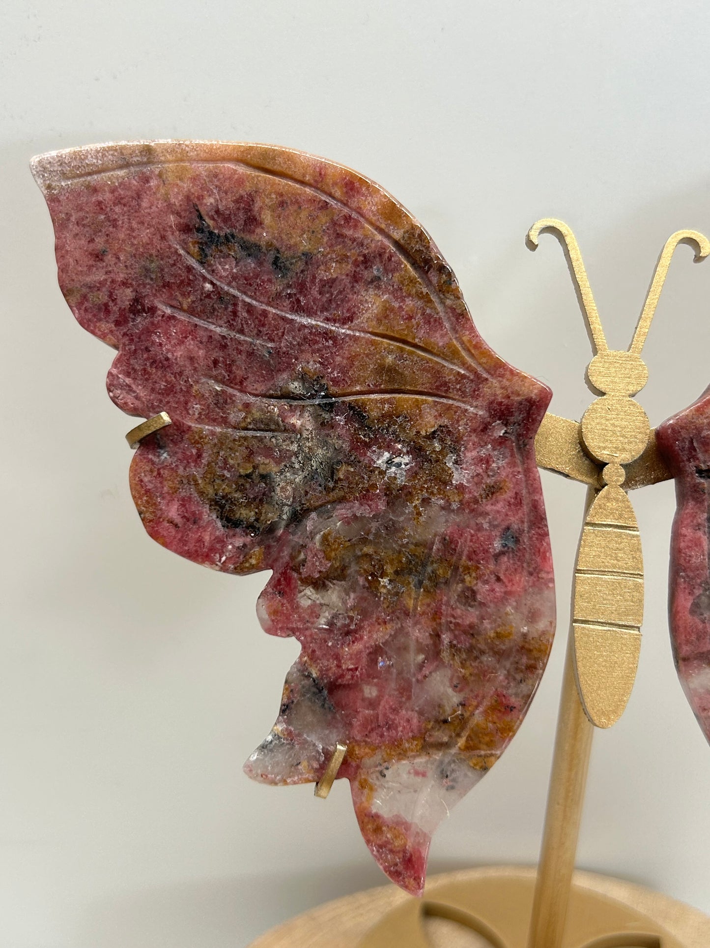 Cherry Rhodonite Butterfly Wings
