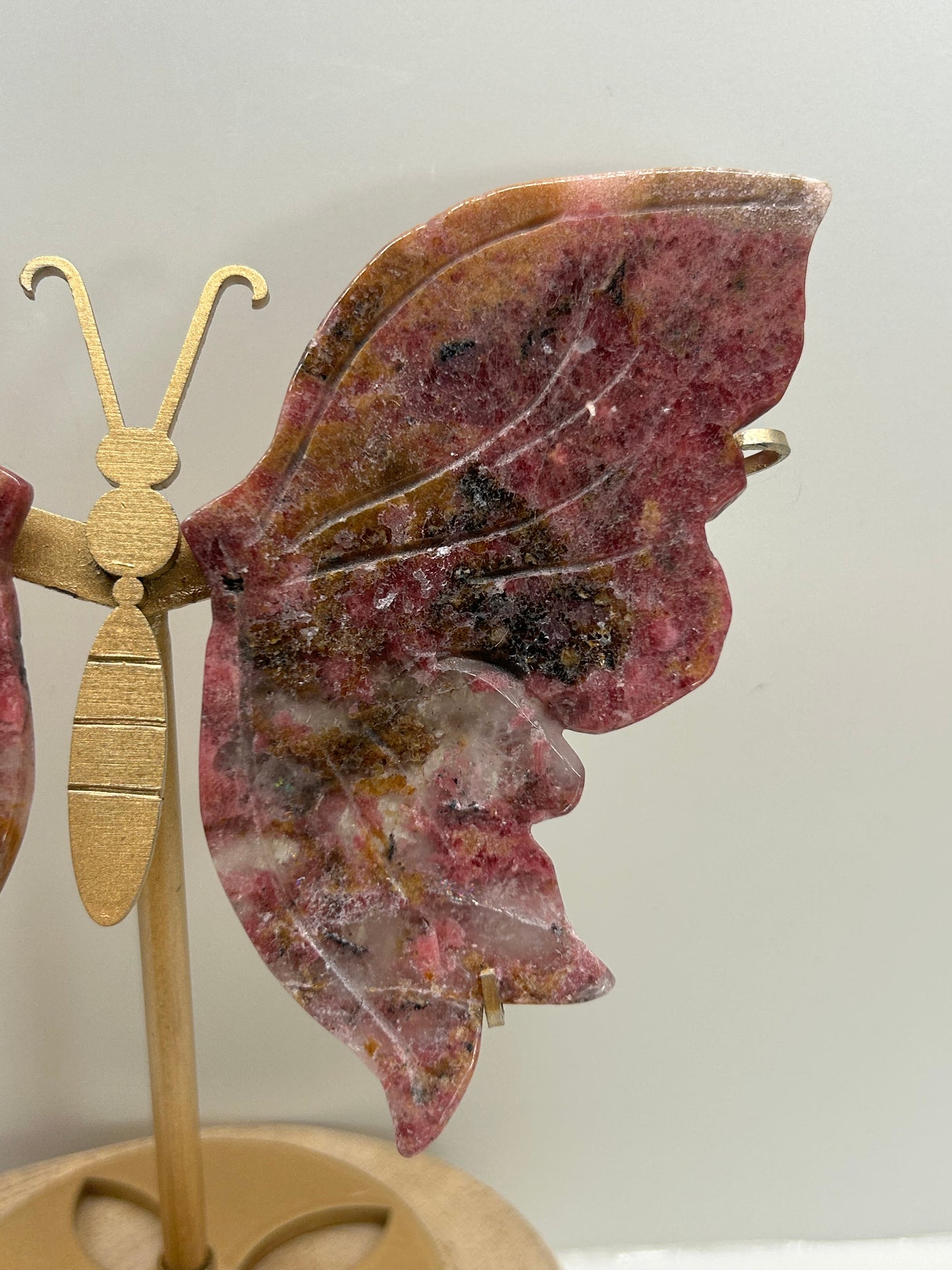 Cherry Rhodonite Butterfly Wings