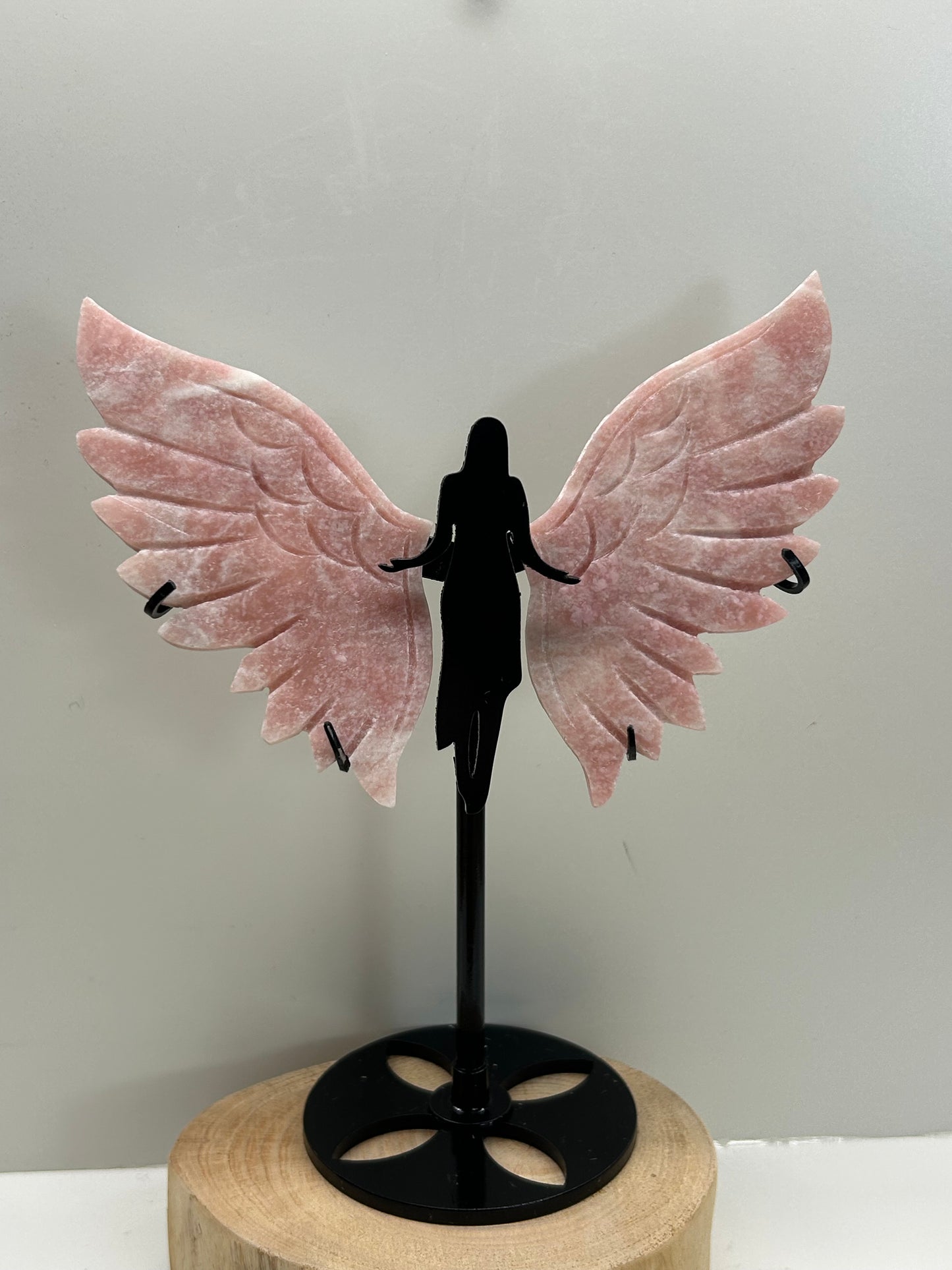 Pink Opal Fairy Wings On Stand