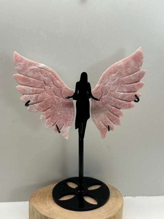 Pink Opal Fairy Wings On Stand