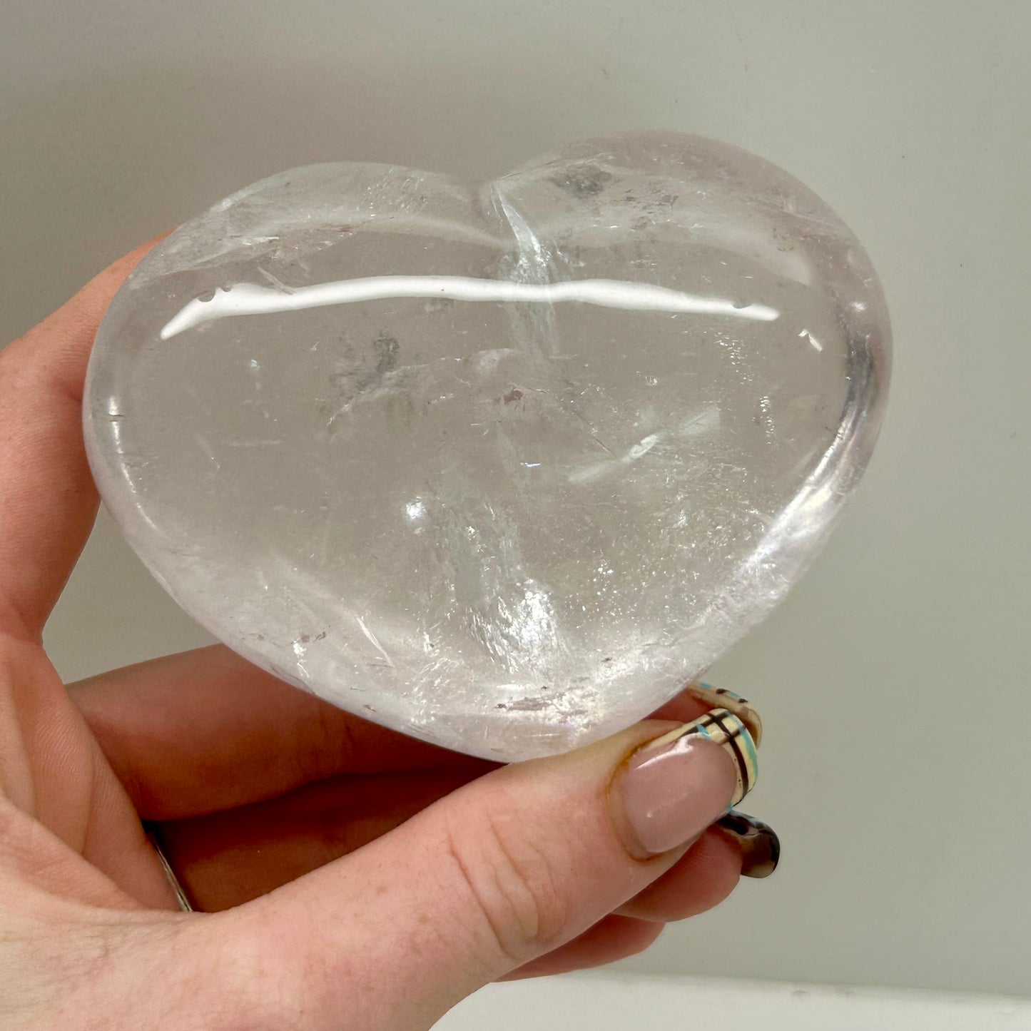 Clear Quartz Heart On Stand