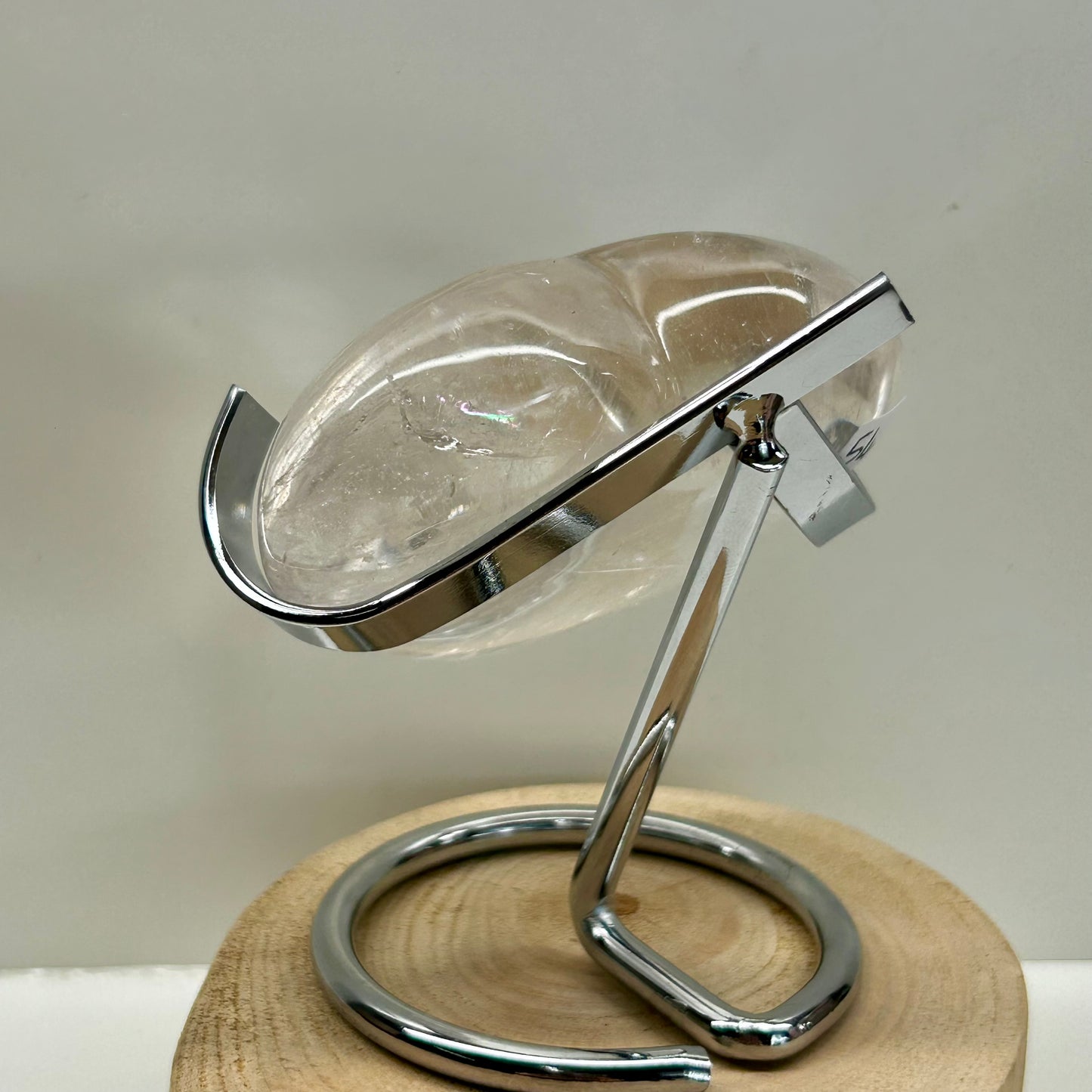 Clear Quartz Heart On Stand