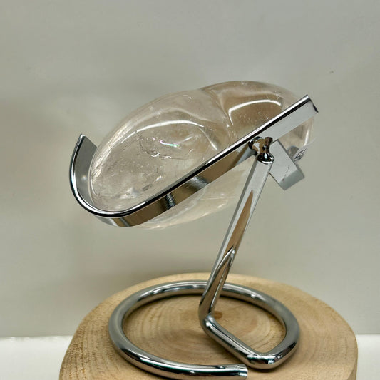 Clear Quartz Heart On Stand