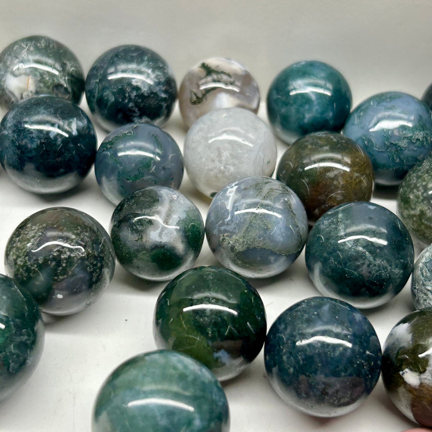 Moss Agate Mini Spheres