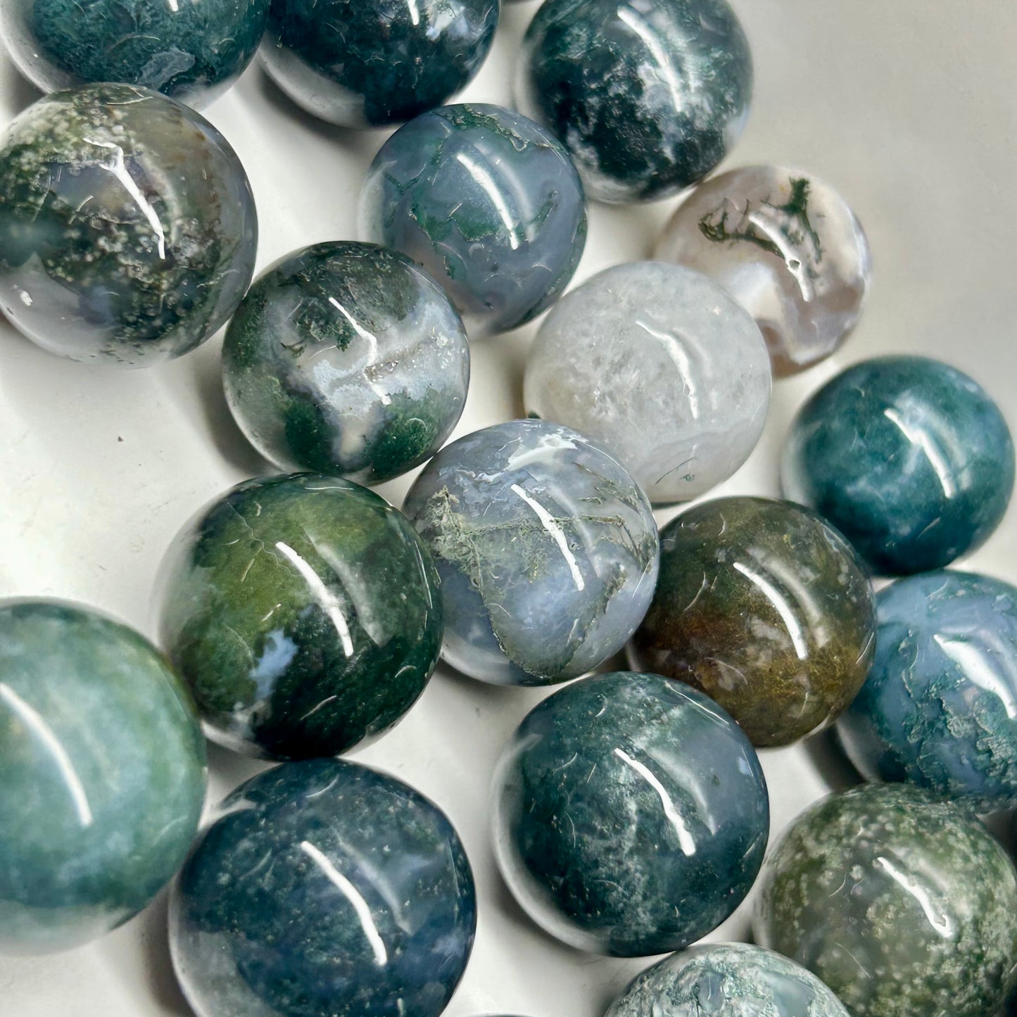 Moss Agate Mini Spheres