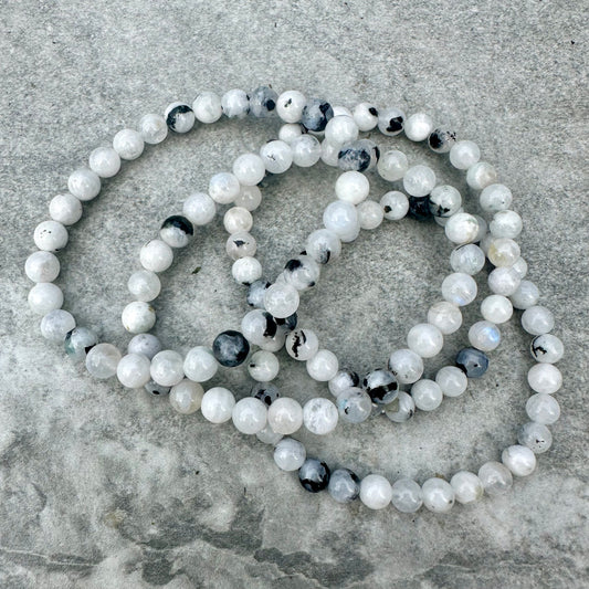 White MoonStone 6mm Bracelets