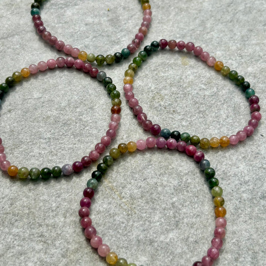 Watermelon Tourmaline 4 mm Bracelet