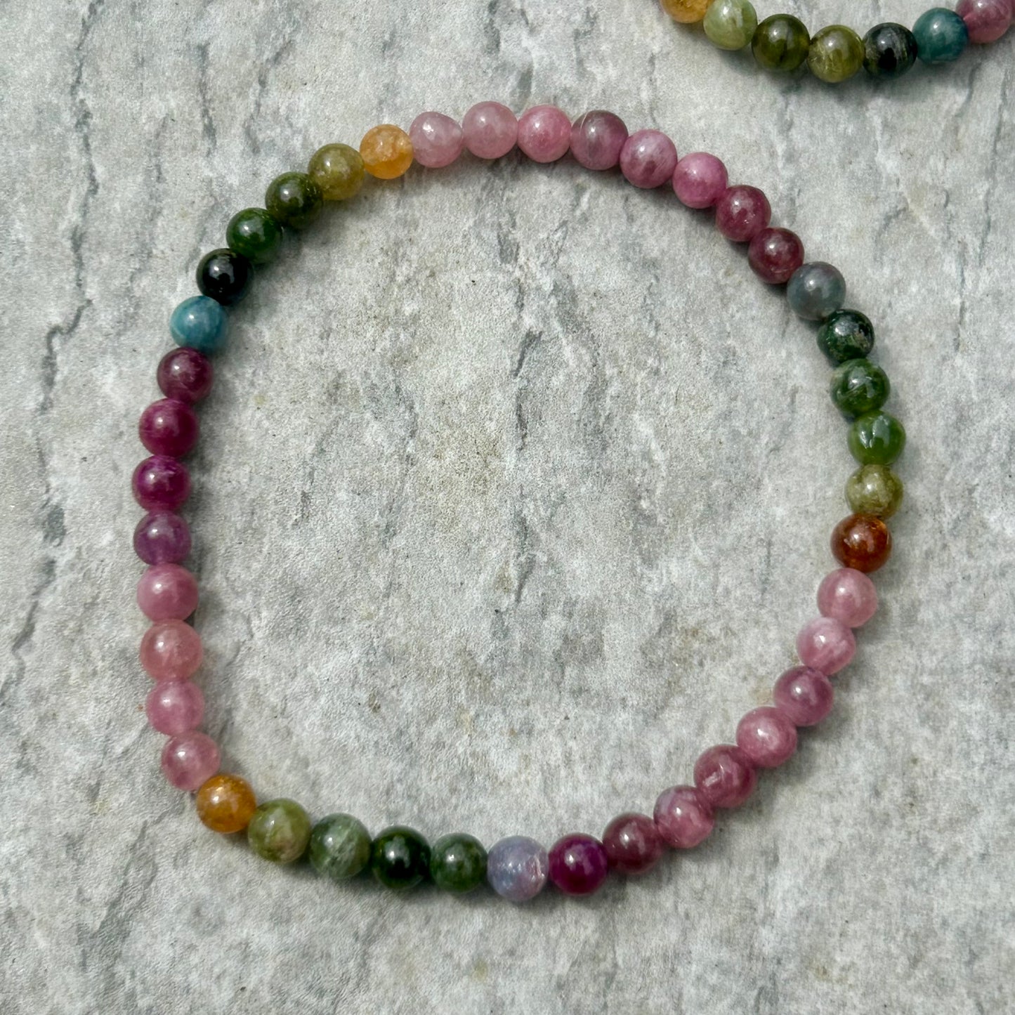 Watermelon Tourmaline 4 mm Bracelet