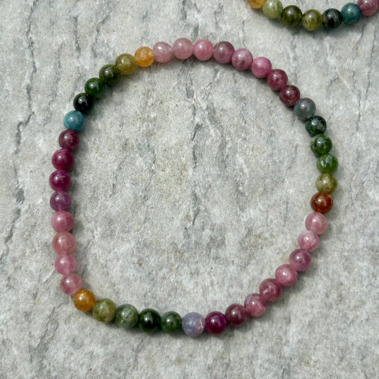 Watermelon Tourmaline 4 mm Bracelet