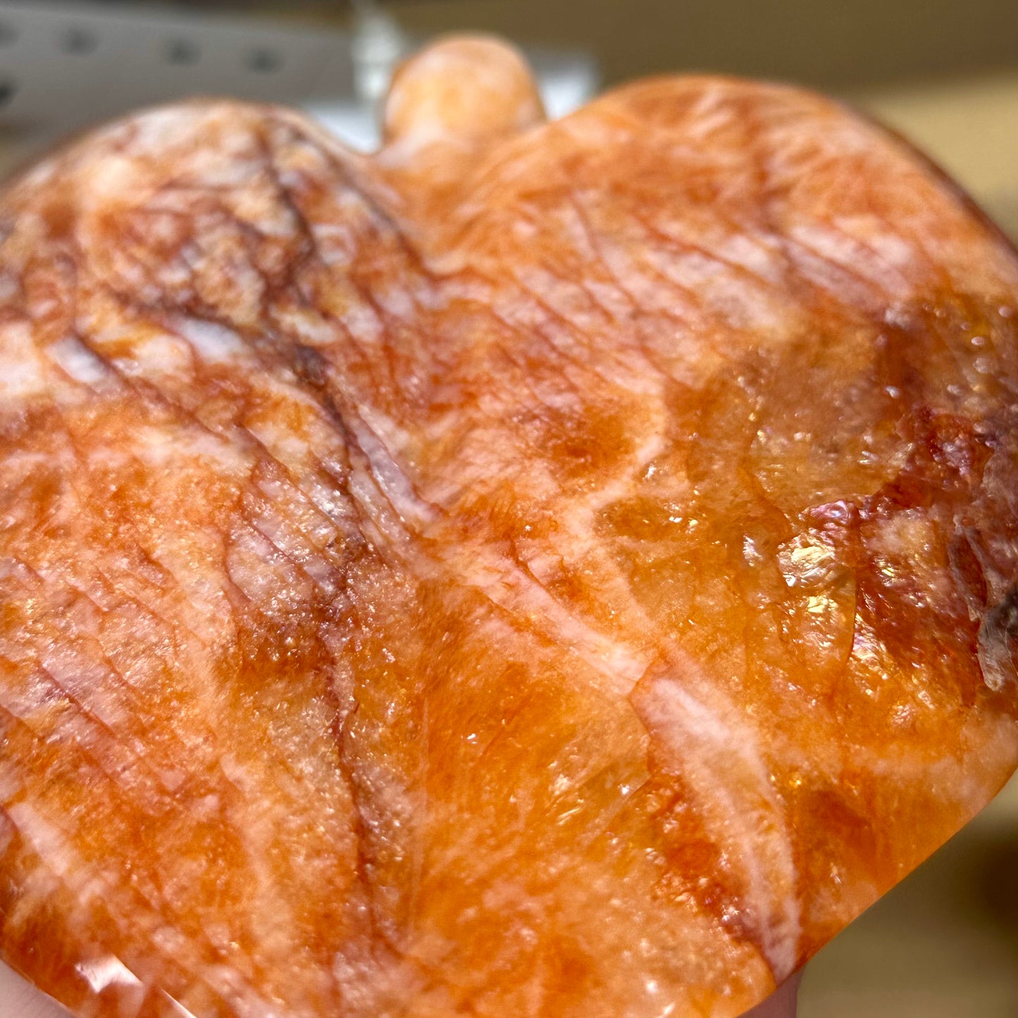 High Grade Fire Quartz Angel Carving