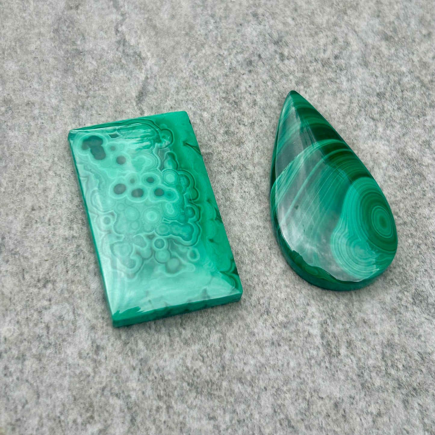 Malachite Teardrop & Rectangle