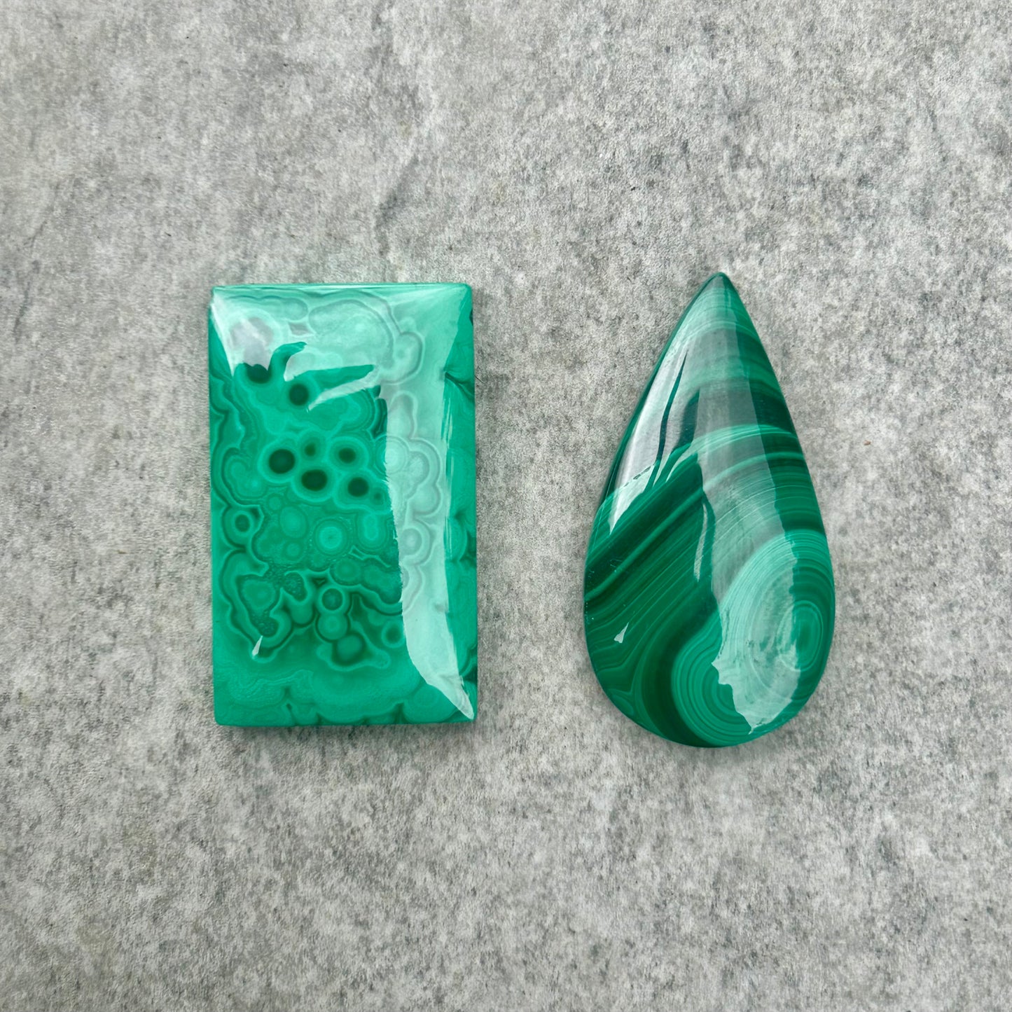 Malachite Teardrop & Rectangle